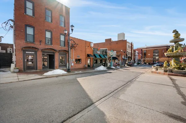 a view of a building with a street