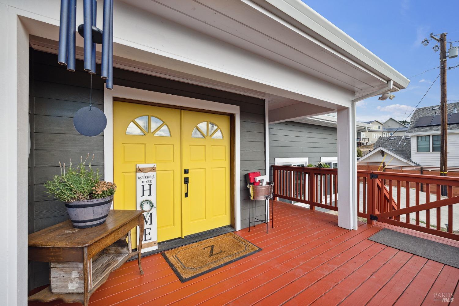 a view of an entryway door front of house