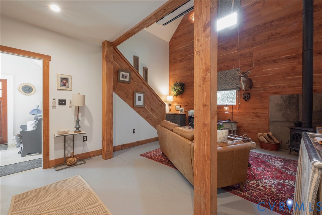 794 River Road West Manakin-Sabot, VA 23103 - Photo 52 of 82 Garage apartment living room. Milled with cedar tr