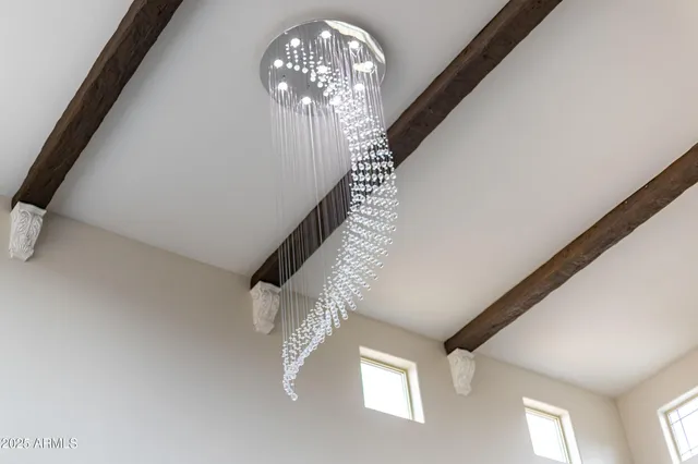 a view of a hallway with windows