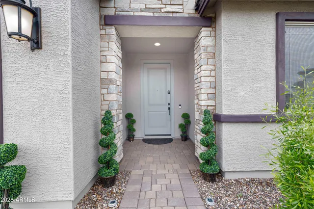 a front view of a house