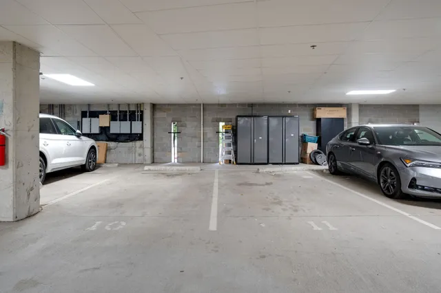 a view of a car garage