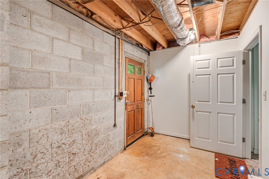71 Old Mill Road Dillwyn, VA 23936 - Photo 29 of 31 Unfinished basement space with walk-out door leadi