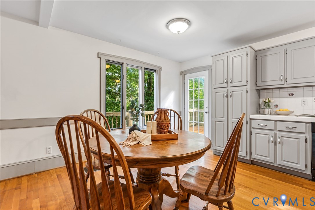 71 Old Mill Road Dillwyn, VA 23936 - Photo 9 of 31 with hardwood floors and an eat-in kitchen design.