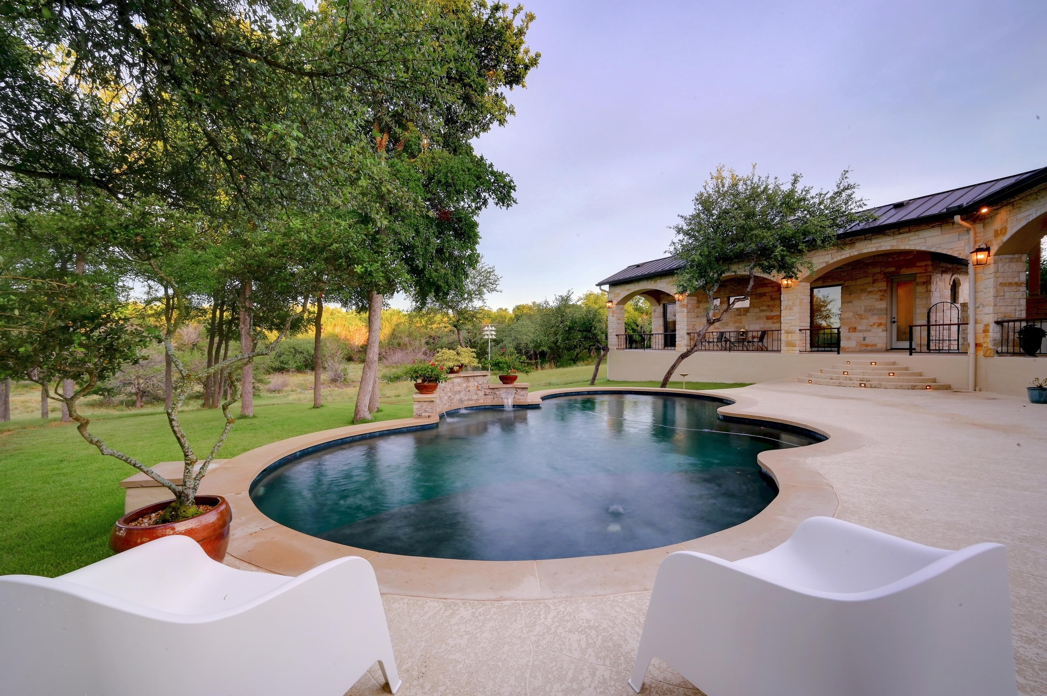 401 Trail Ridge Road Wimberley, TX 78676 - Photo 29 of 34 Swimming pool featuring a patio area and a yard