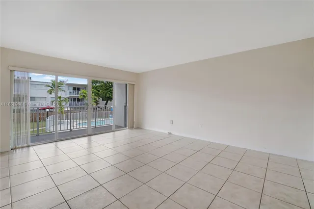 a view of a room with windows