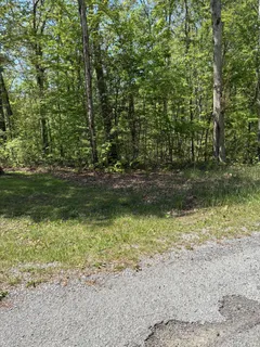 a view of a road with a yard