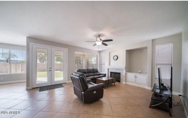 a living room with furniture