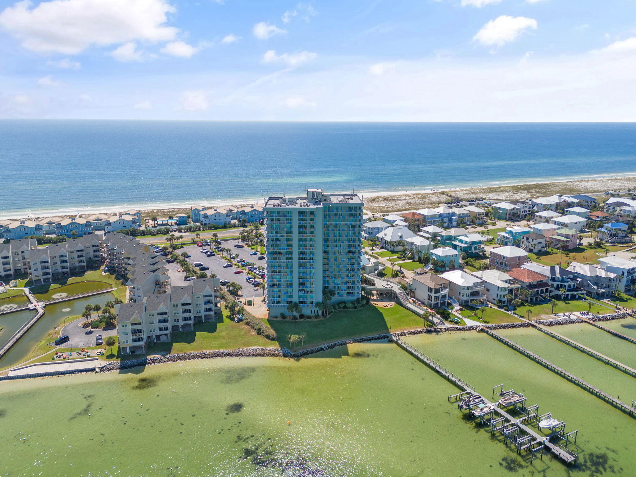 1200 Fort Pickens Road, Unit 1E Pensacola Beach, FL 32561 - Photo 44 of 44 an aerial view of residential houses with outdoor space