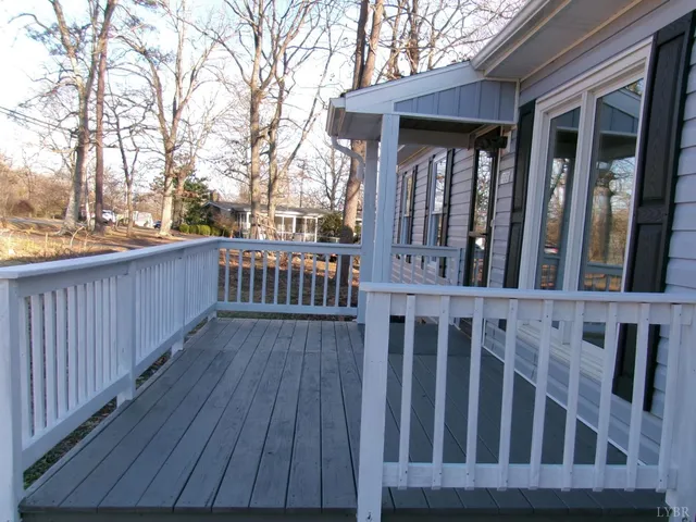 a view of wooden deck