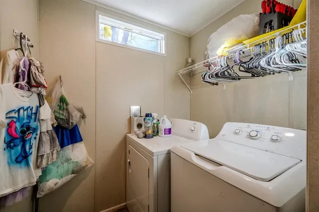 a backyard of a house with seating space