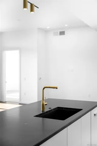 an empty room with a large window