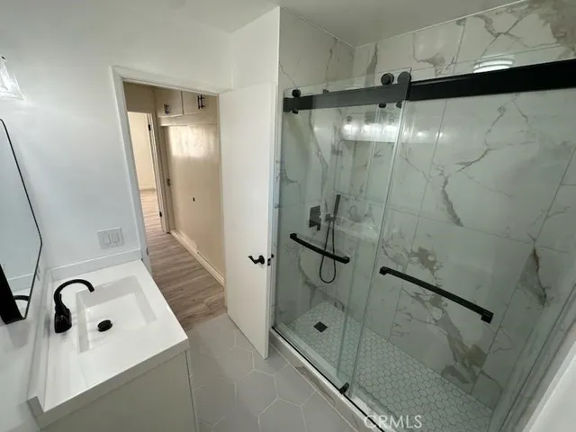 a bathroom with a shower