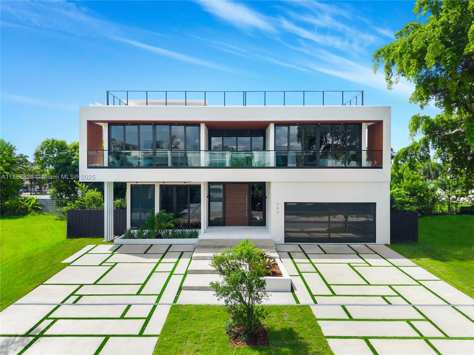 a view of building with a garden