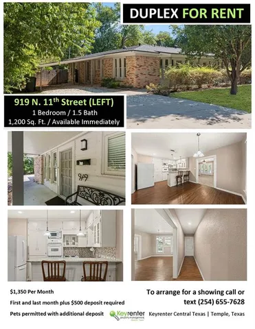 $1,250 | 919 North 11th Street, Temple, TX 76501