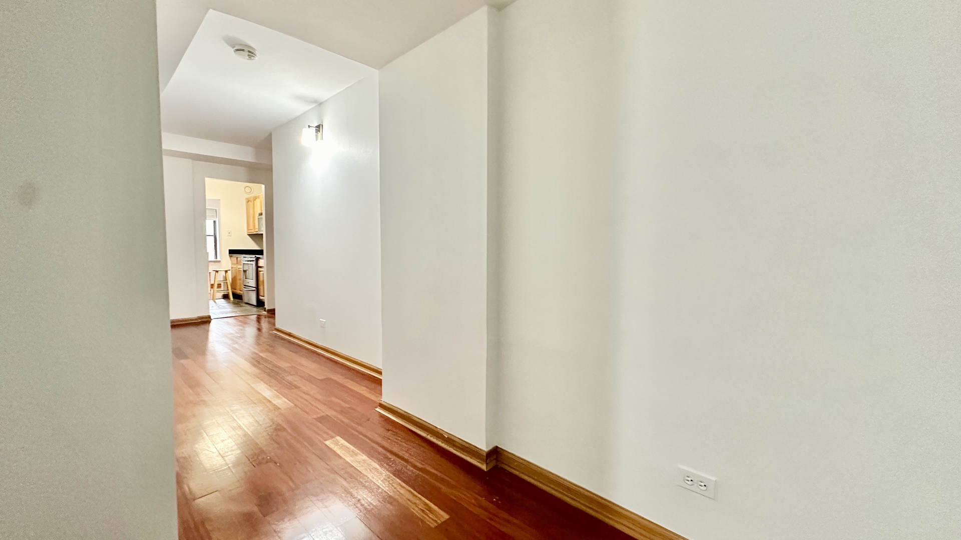 40 East 9th Street, Unit 402 Chicago, IL 60605 - Photo 5 of 24 a view of a hallway with wooden floor and a bathroom