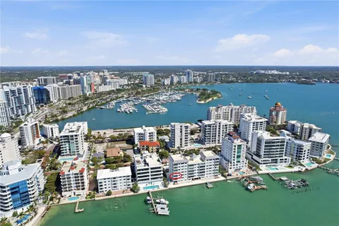 an aerial view of a city with houses