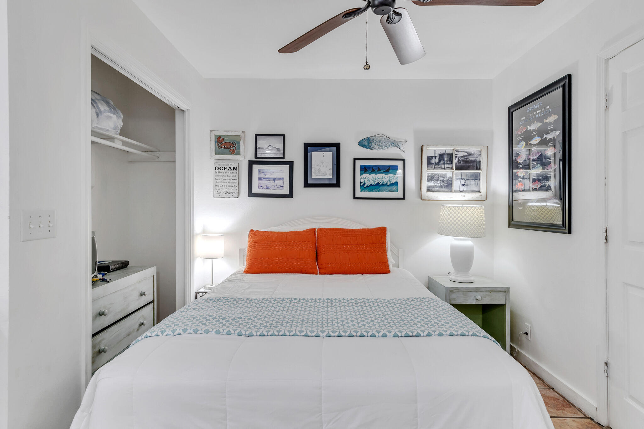 44 Vicki Street Santa Rosa Beach, FL 32459 - Photo 24 of 41 a bedroom with a bed and ceiling fan