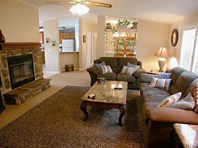 Family room with stone FP