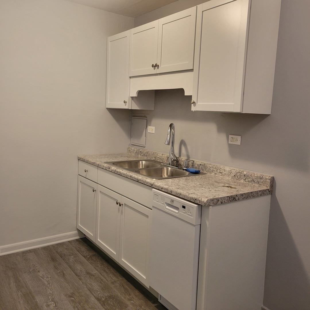 850 East Old Willow Road, Unit 218 Prospect Heights, IL 60070 - Photo 7 of 11 a kitchen with granite countertop white cabinets and a sink