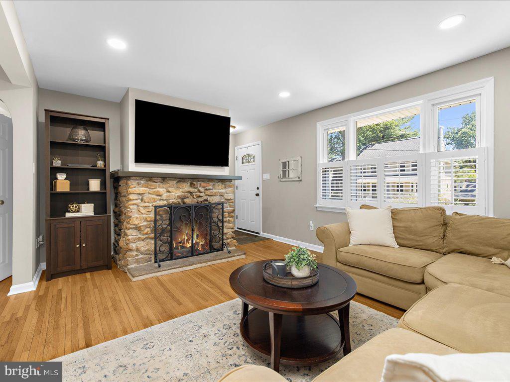704 Roxboro Road Rockville, MD 20850 - Photo 3 of 43 Living Room with Wood Burning Fireplace