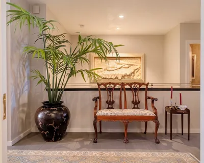 a living room with furniture