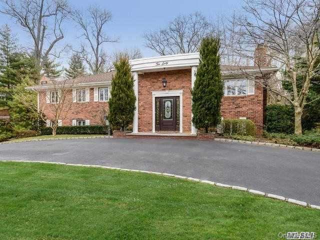 Front, circular driveway
