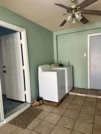 a utility room with a washer and dryer