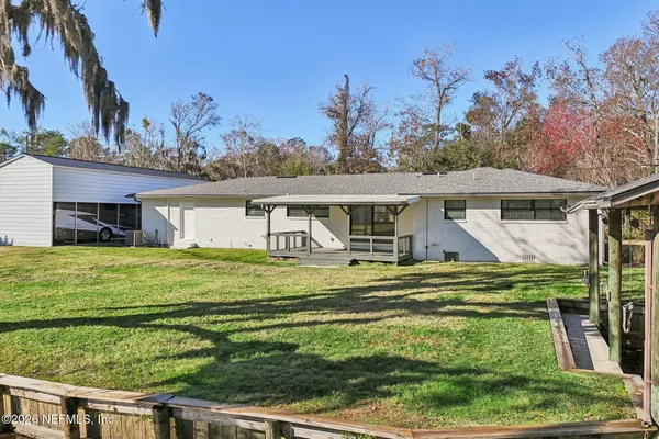 a house view with a garden space
