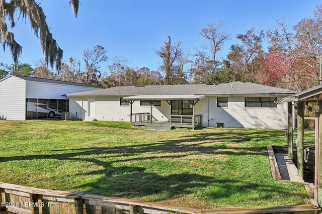 a house view with a garden space