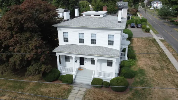 a aerial view of a house