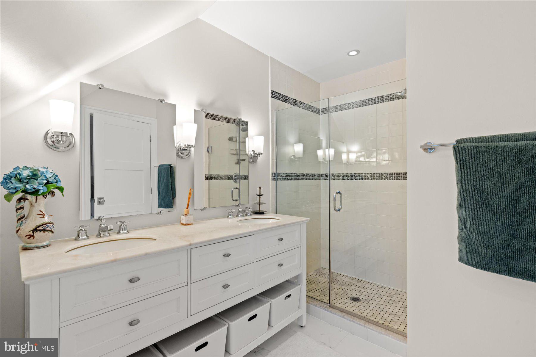 2014 Kalorama Road Northwest, Unit 7 Washington, DC 20009 - Photo 16 of 23 a bathroom with a double vanity sink mirror and double