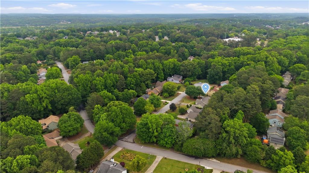 2824 Carriage Rowe Duluth, GA 30096 - Photo 43 of 45 an aerial view of a house with a yard