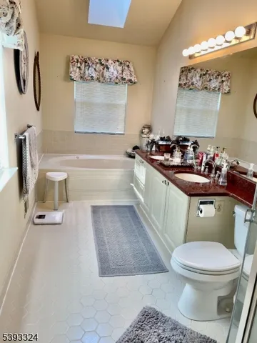 a bathroom with a sink a toilet and a bathtub