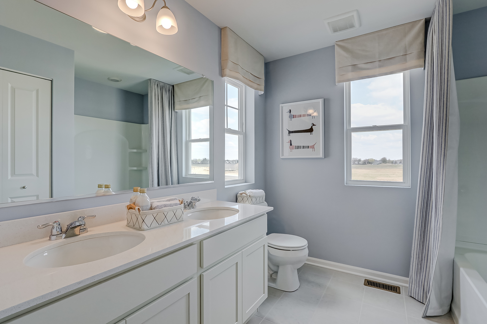 401 Comstock Road South Elgin, IL 60177 - Photo 26 of 34 a bathroom with a toilet a sink and mirror