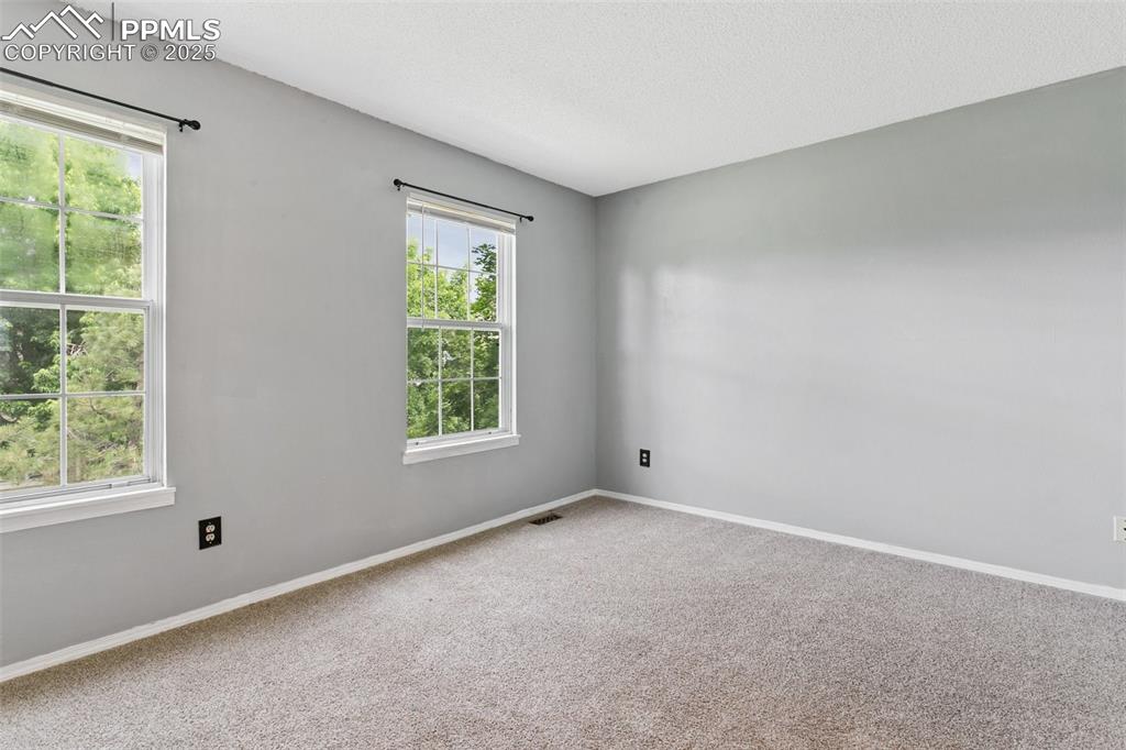 3457 Queen Anne Way Colorado Springs, CO 80917 - Photo 11 of 25 Carpeted empty room featuring baseboards and a textured ceiling