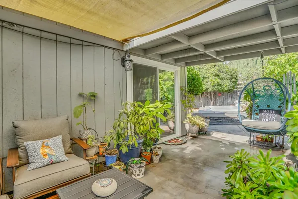 a view of a backyard
