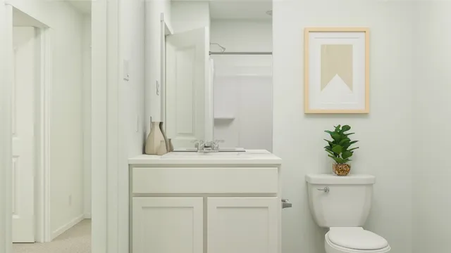 a bathroom with a toilet a sink and a mirror