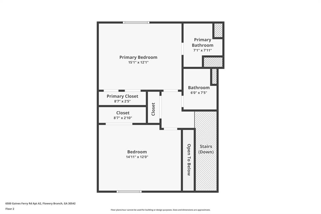 6500 Gaines Ferry Road, Unit A2 Flowery Branch, GA 30542 - Photo 42 of 42 a picture of a floor plan