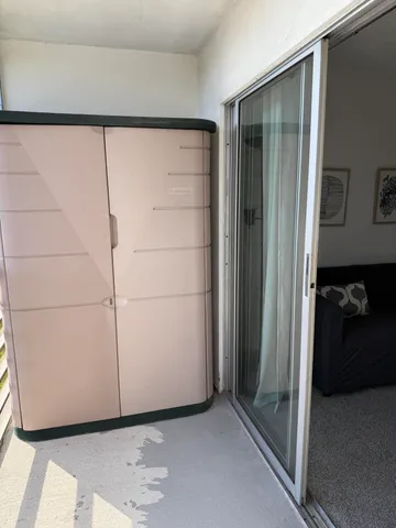 a view of a room with door