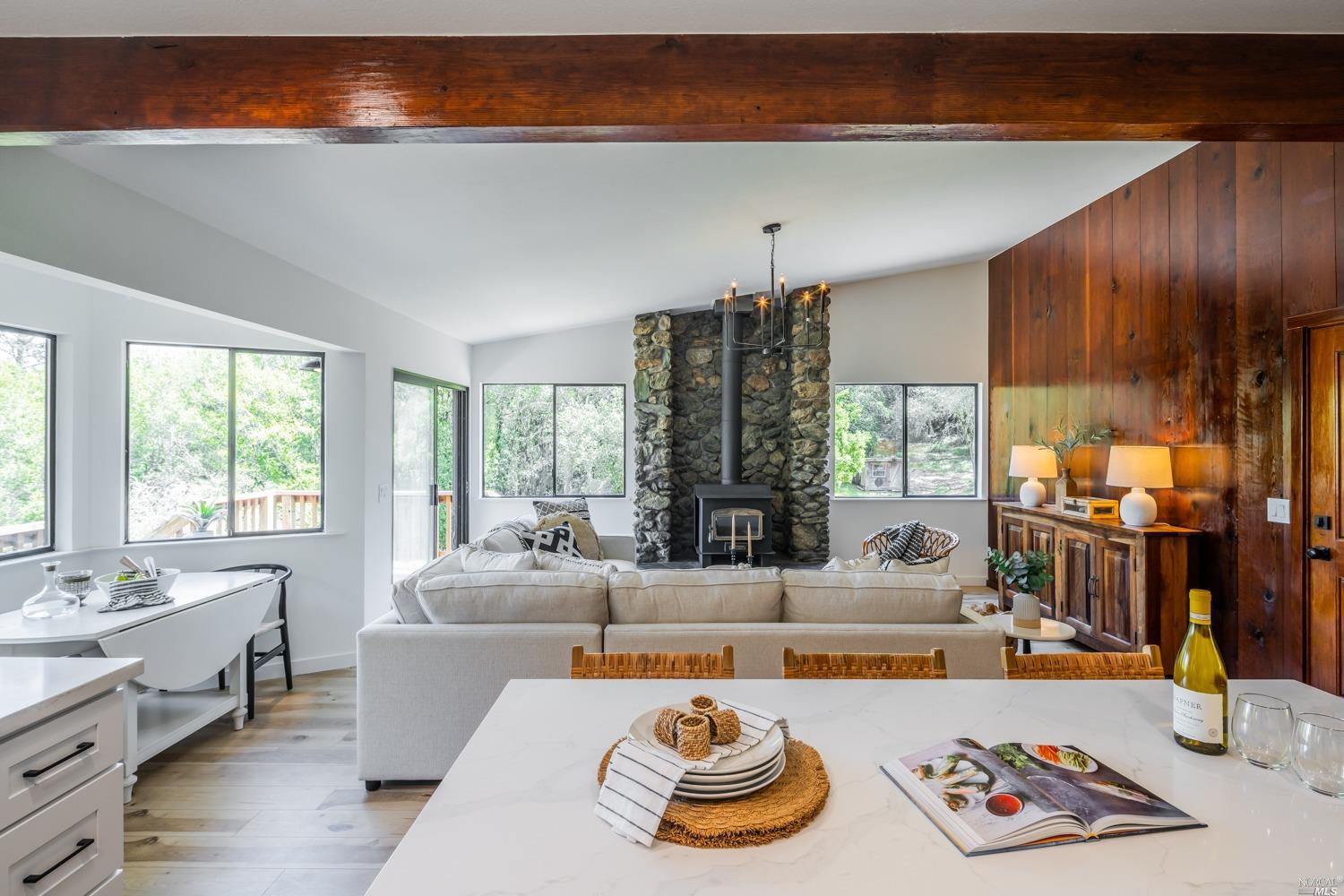 5757 Lucas Valley Road Nicasio, CA 94946 - Photo 6 of 60 a living room with furniture and a large window