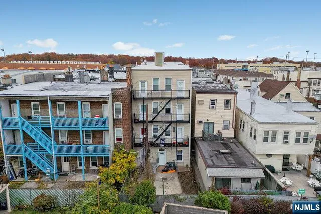 an aerial view of a residential apartment building