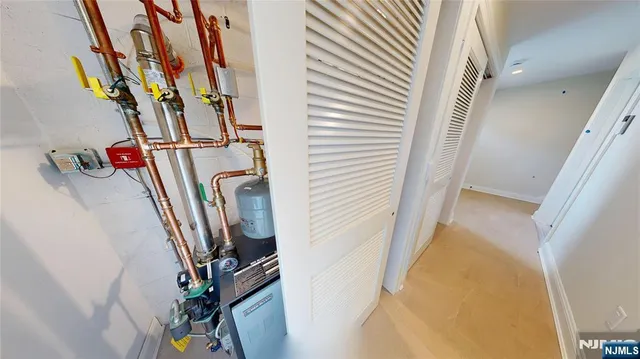 a view of an entryway with a flower pot