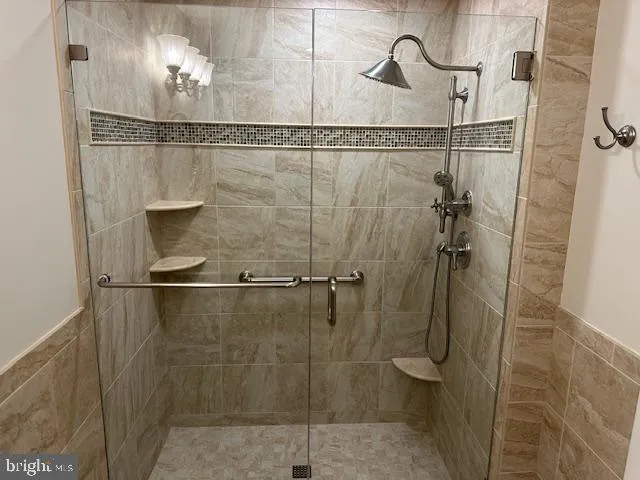 a bathroom with a shower