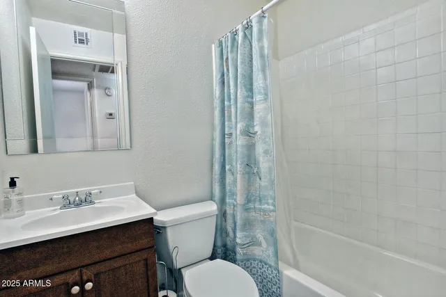 a bathroom with a sink toilet a mirror and shower