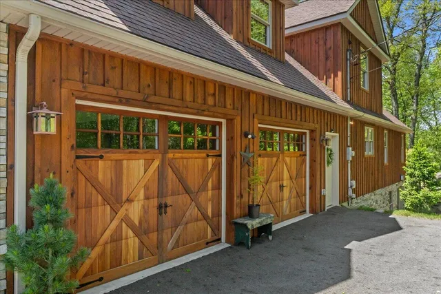 a view of a lush green space