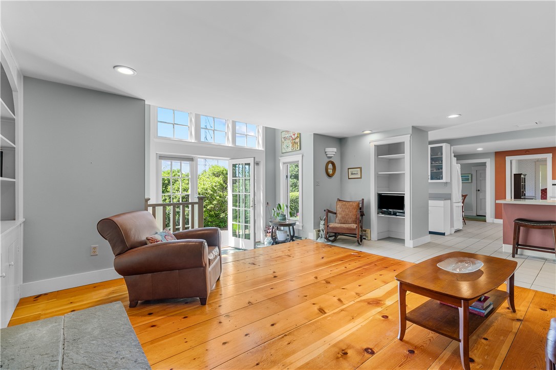 248 Wyatt Road Middletown, RI 02842 - Photo 12 of 50 Family Room with View to Front Patio and Kitchen