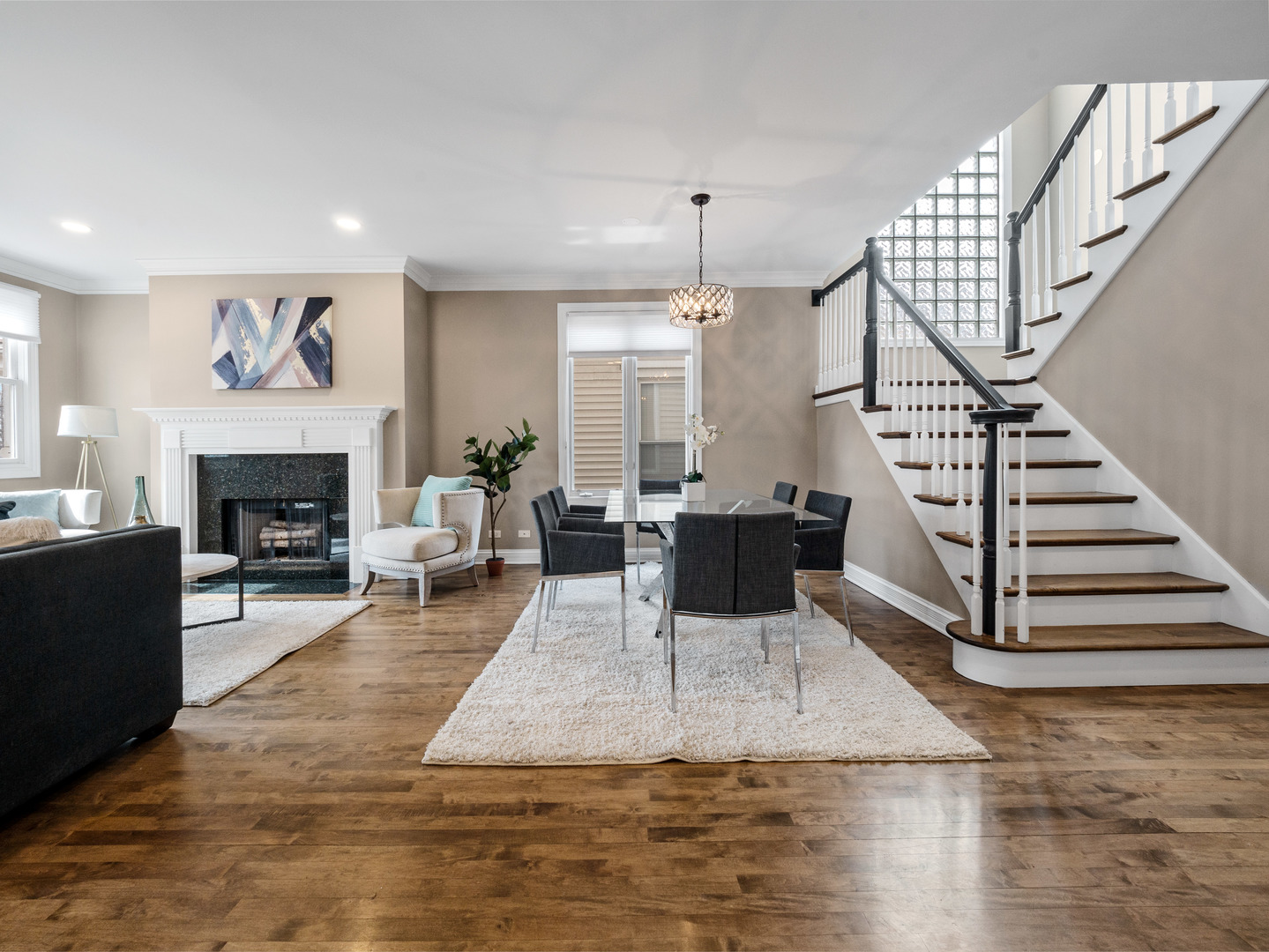 2452 West Dakin Street Chicago, IL 60618 - Photo 8 of 39 a living room with furniture and a fireplace