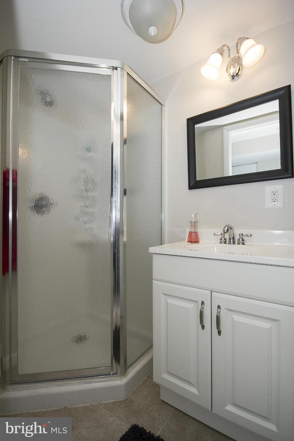8616 Black Oak Road Baltimore, MD 21234 - Photo 12 of 21 a bathroom with a shower sink and mirror