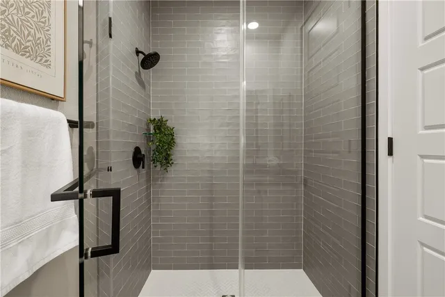 a aerial view of a house with a yard